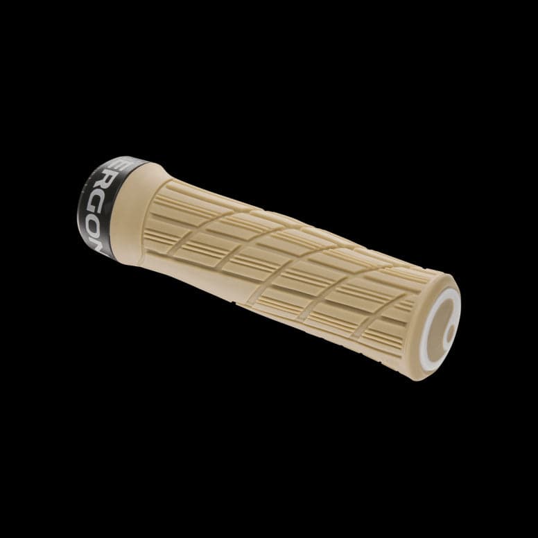 Ergon GE1 Evo bike grips with ergonomic fit and durable rubber compound, designed for comfortable cycling.