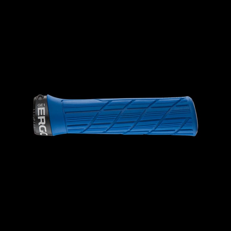 Ergon GE1 Evo bike grips with ergonomic fit and durable rubber compound, designed for comfortable cycling.