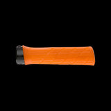 Ergon GE1 Evo Factory ergonomic bike grips with CNC clamps for wide riser handlebars, providing comfortable hand support.