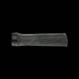 Ergon GE1 Evo Factory ergonomic downhill mountain bike grips on wide riser handlebars, designed for comfort and control.