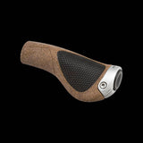 Ergon GP1 Biokork bike grips with ergonomic design and eco-friendly cork material, suitable for comfortable cycling.