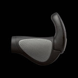 Ergon GP2 ergonomic bike grips with adjustable 2-finger bar ends, providing comfort and control on bicycle handlebars.