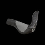 Ergon GP4 adjustable bike grips with four-finger bar ends for enhanced comfort and control on a mountain bike handlebar.