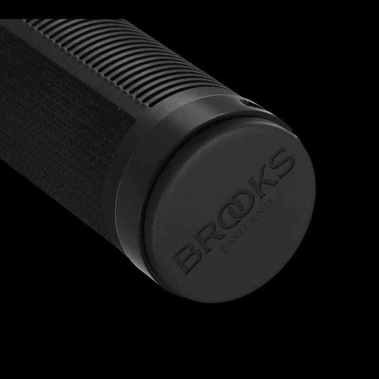 Brooks Cambium Comfort Grips for urban bike handlebars, 130mm length, soft rubber handlebar grips with textured surface.
