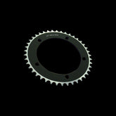 System EX chainring for 130 PCD cranksets, compatible with 1/2 x 1/8 chains, bike component, silver finish, durable metal construction