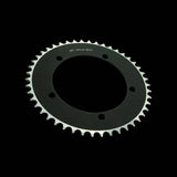 System EX chain ring for 130 PCD cranksets, compatible with 1/2 x 1/8 chains, durable bicycle component, close-up view
