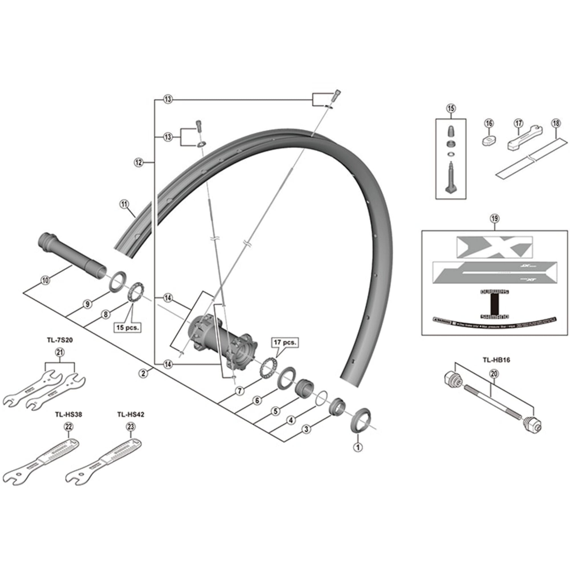 Shimano Spares HB-M988 right hand ball retainer 5/32 x 17 mm