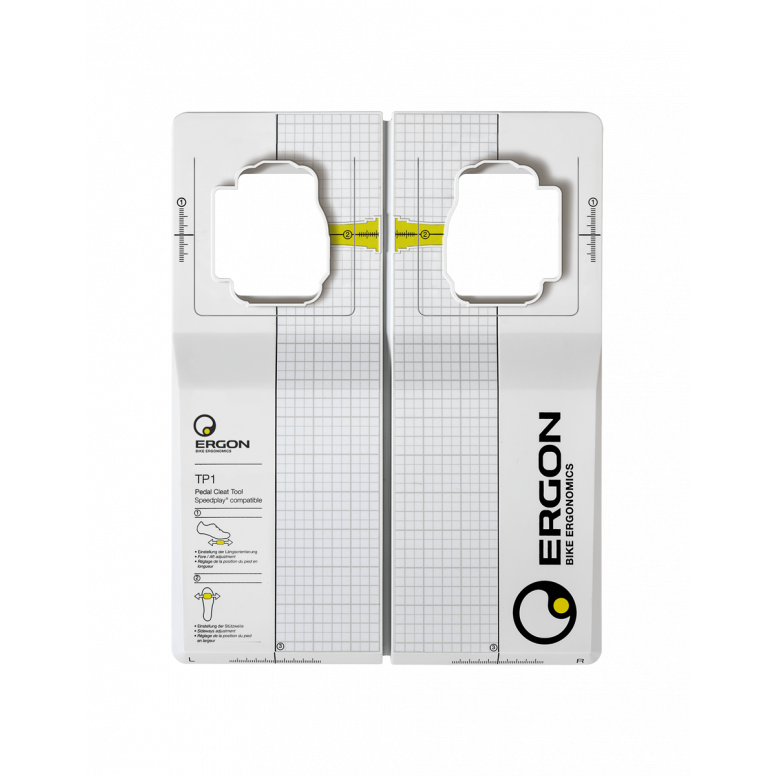 Ergon TP1 pedal cleat tool for Speedplay bikes, used for precise cleat alignment and adjustment of pedal components.