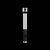 Crankbrothers Klic HV Silver mini pump with flexible hose for high-volume bike tires, compact and durable bicycle pump accessory.
