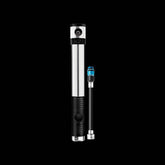 Crankbrothers Klic HV Silver mini pump with flexible hose for high-volume bicycle tires, compact cycling accessories.