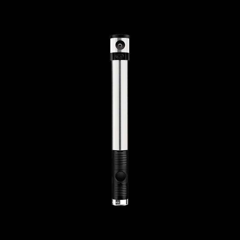 Crankbrothers Klic HV bike pump with gauge and CO2 inflator in silver aluminum, compact cycling accessories for tire inflation.