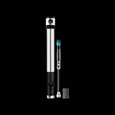 Crankbrothers Klic HV bike pump with gauge and CO2 inflator, silver aluminum bike repair accessory, portable cycling pump