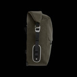 Brooks Scape waterproof pannier with Klick Fix attachment for bike racks, designed for durable bike accessories.