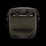 Brooks Scape waterproof bike pannier with Klick Fix attachment for bike racks, designed for durable bike accessory storage.