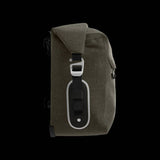 Brooks Scape waterproof pannier with Klick Fix attachment for bike racks, durable cycling accessories in black and gray.