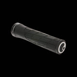 Ergon GA2 mountain bike grips with ergonomic design and carbon-friendly clamps, showcasing their textured rubber surface and secure fit.