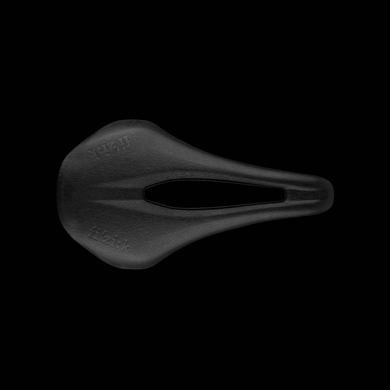 Fizik Vento Argo 00 racing saddle with ergonomic cut-out and carbon rails, designed for high-performance cycling components.