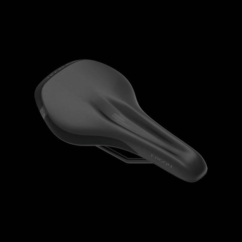 Ergon SMC Core women's mountain bike saddle with comfort technology, featuring ergonomic design and padding for enhanced cycling comfort.