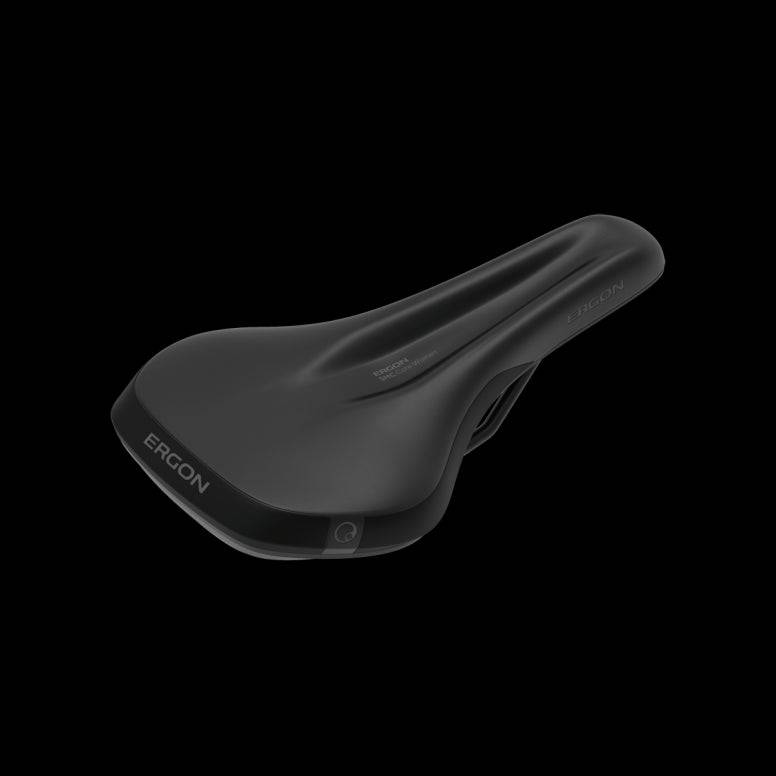 Ergon SMC Core women's mountain bike saddle with comfort technology, showcasing ergonomic design and padded seat surface.