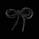 Crank Brothers Rounded MTB shoe laces for Mallet, Mallet E, and Stamp mountain bike shoes, shown in black with textured fabric.
