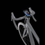 Topeak RideCase for iPhone SE/8/7 in black, shockproof bike mount case with QuickClick™ for secure attachment on handlebars.