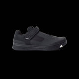 Crank Brothers Mallet Speedlace MTB shoes with Match Box outsole, designed for trail riding, featuring black and red color accents.