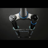 Cane Creek Helm MKII Coil fork for mountain bikes with adjustable travel 130-160mm, featuring coil spring suspension and robust components.