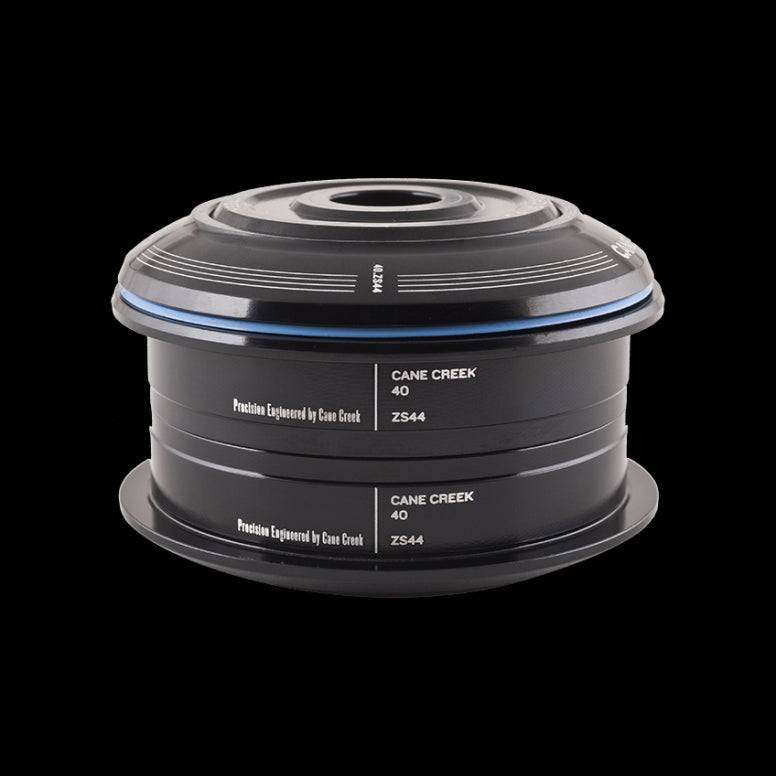 Cane Creek 40 ZS44/28.6 and ZS44/30 sealed bearing bike headset for road, gravel, and mountain bikes, with black finish and aluminum construction.