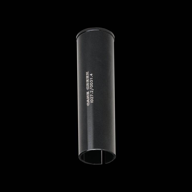 Cane Creek alloy seatpost shims for 25.4mm and 27.2mm seatposts, 10cm length, for bike component customization.