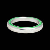 Silver Cane Creek 40 52mm Italian headset bearing with green accents for smooth steering in bicycle components.