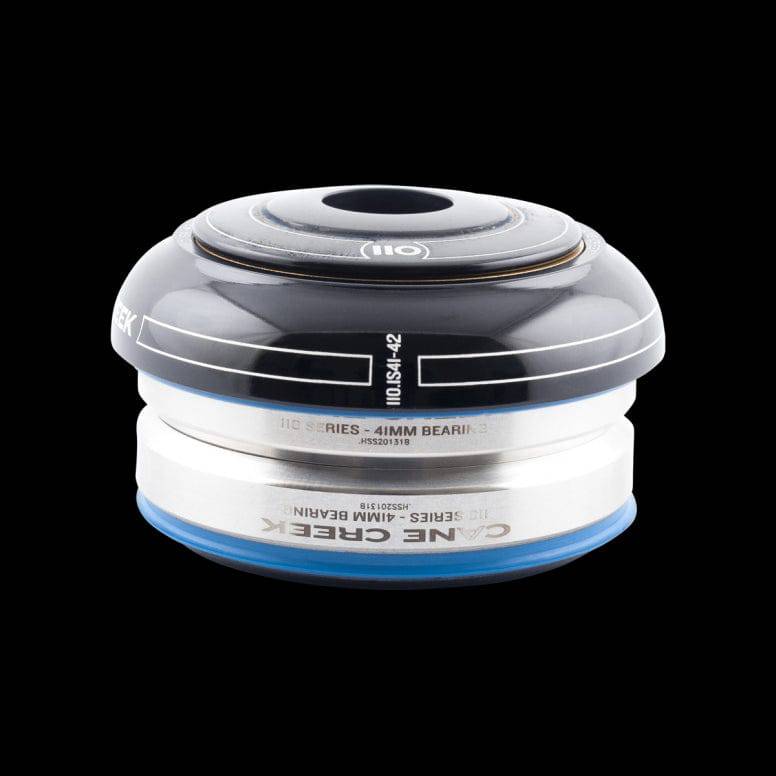 Cane Creek 110 IS41/28.6 and IS41/30 headset with sealed bearings for smooth steering, shown with metal components and bearings.