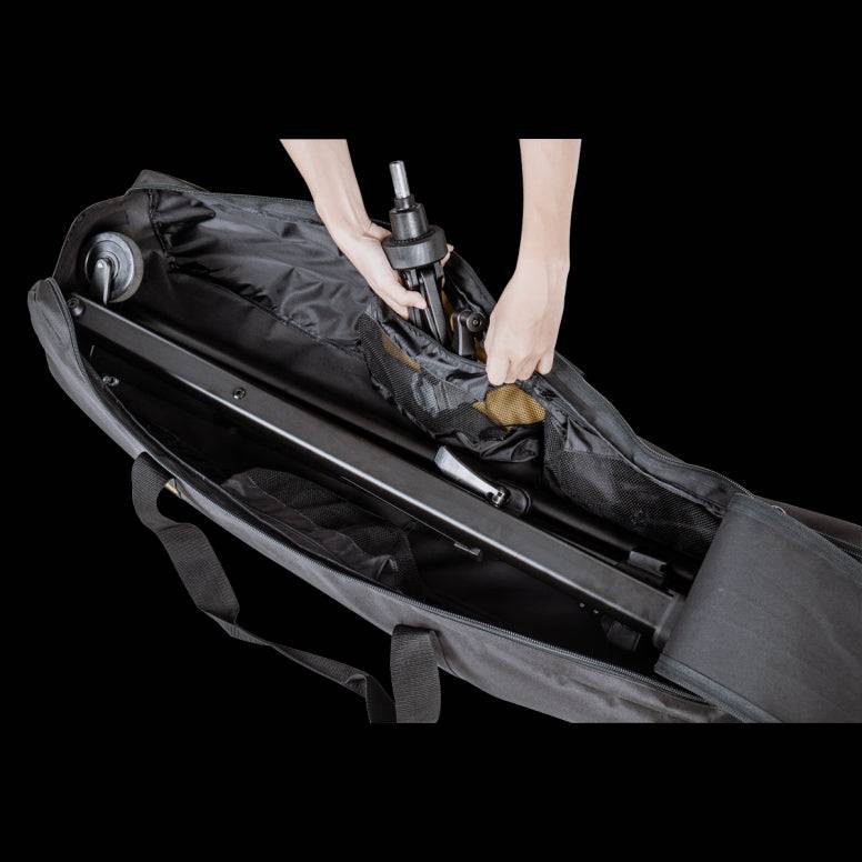 Topeak Prepstand eUP carry bag in black, compact storage accessory for Rally stand, made for easy transport and protection.