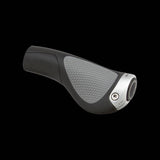 Ergon GP1 adjustable ergonomic bike handlebar grips for touring and mountain bikes, showing textured rubber and ergonomic design.