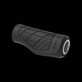 Ergon GA3 ergonomic bike grips with aluminum clamps, designed for comfortable hand support and improved bike control.