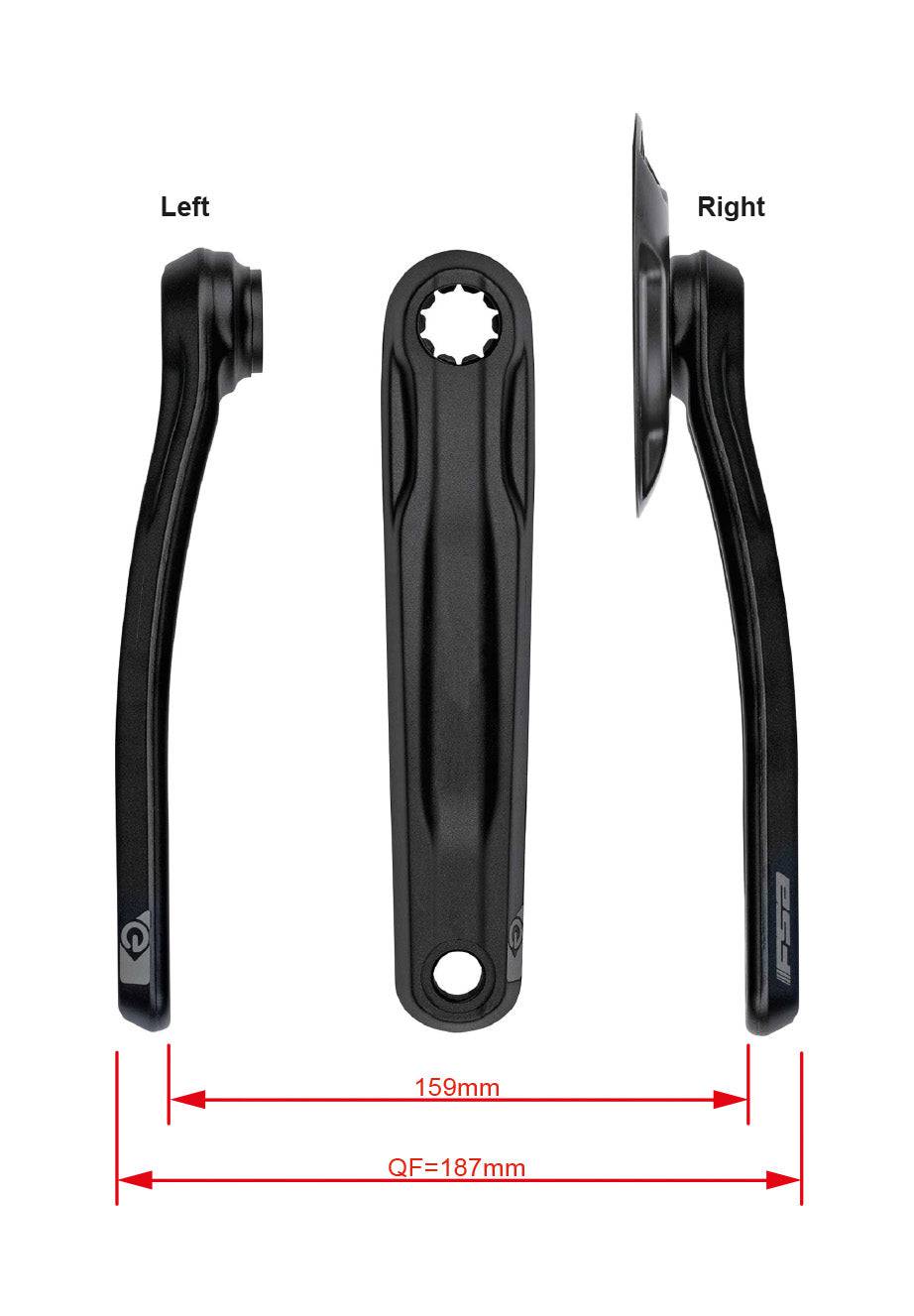 FSA Ebike Chainset CK-761 G2T ISIS Drive black anodized crankset with components for e-bike drivetrain.