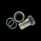 Enduro Bearings 6mm shock needle bearings with installation hardware for rear shock eyelets, component for suspension repair.