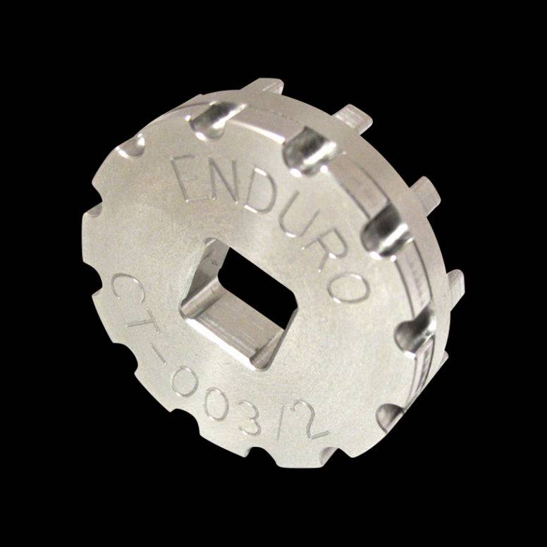 Enduro Bearings Rotor Crank Spider Tool for 24mm and 30mm lockring maintenance, used in bike workshop repairs.