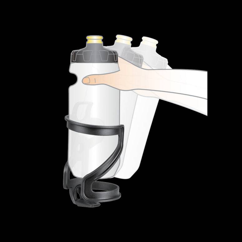 Topeak Ninja Master+ Cage SK+ side access bike water bottle cage with QuickClick mount on a bicycle frame