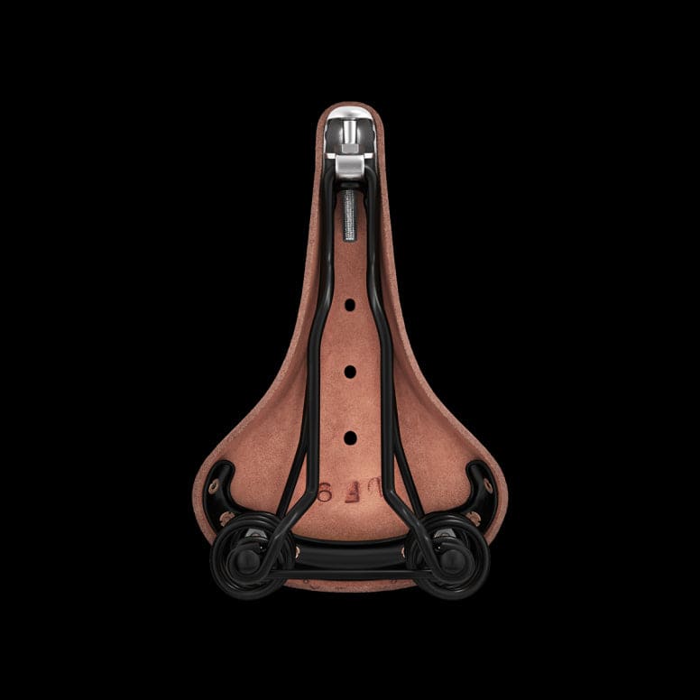 Brooks Flyer Special saddle for long-distance cycling, showing its durable support and comfortable design for bike riders.