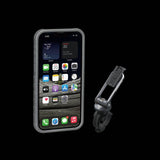 Topeak Ridecase iPhone 13 Pro Max bike phone mount with adjustable viewing angles, designed for cycling accessories.