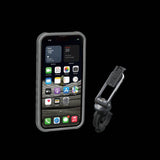 Topeak RideCase for iPhone 13 Pro, durable bike phone mount with adjustable stand and protective case for cycling accessories.