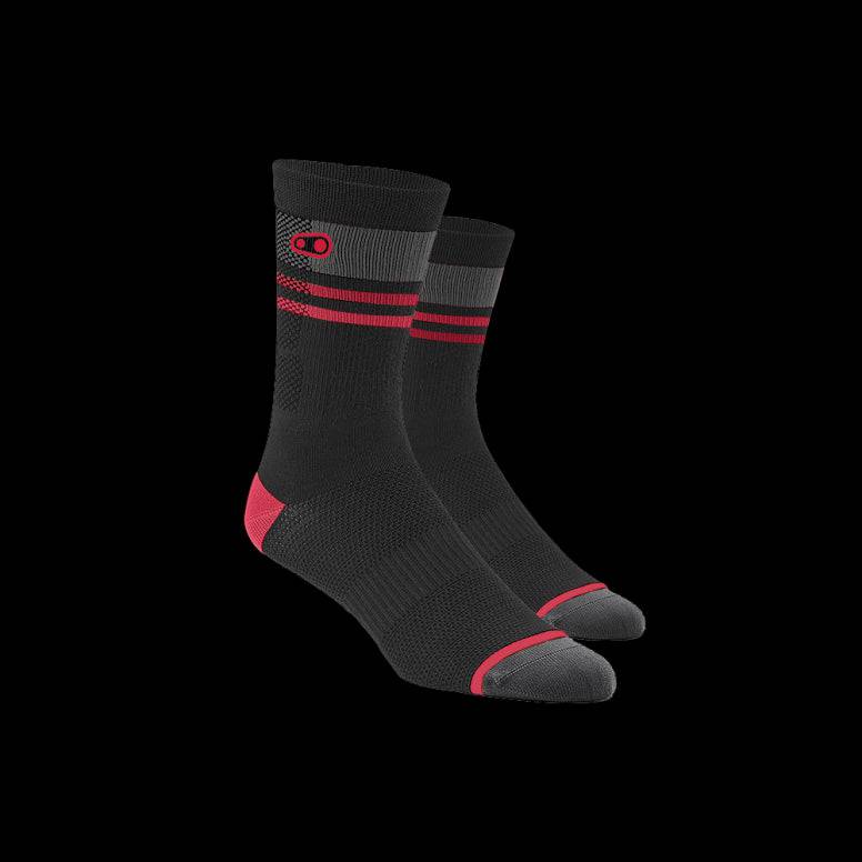 Crank Brothers Icon MTB socks in breathable, compression fit fabric, designed for mountain biking comfort and performance.