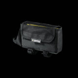 Large black Topeak Tri Bag top tube pack for cycling and triathlon accessories, with zipper closure and compact design.