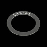 Enduro Bearings aluminium spacers for bottom bracket axle, bike components, lightweight and durable for bike maintenance.