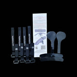 Black Rapid Racer ProGuard V2 hook and loop straps with fork protectors for mudguard accessories, suitable for mountain bikes.