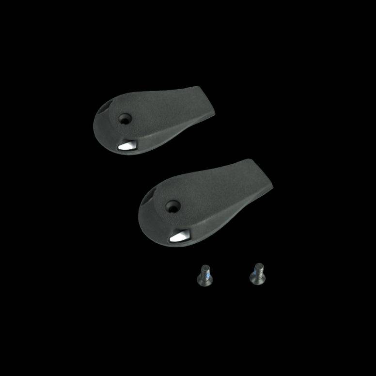 Pair of Fizik R1B replacement skid plates for shoe sole protection and durability, shown on a shoe sole.