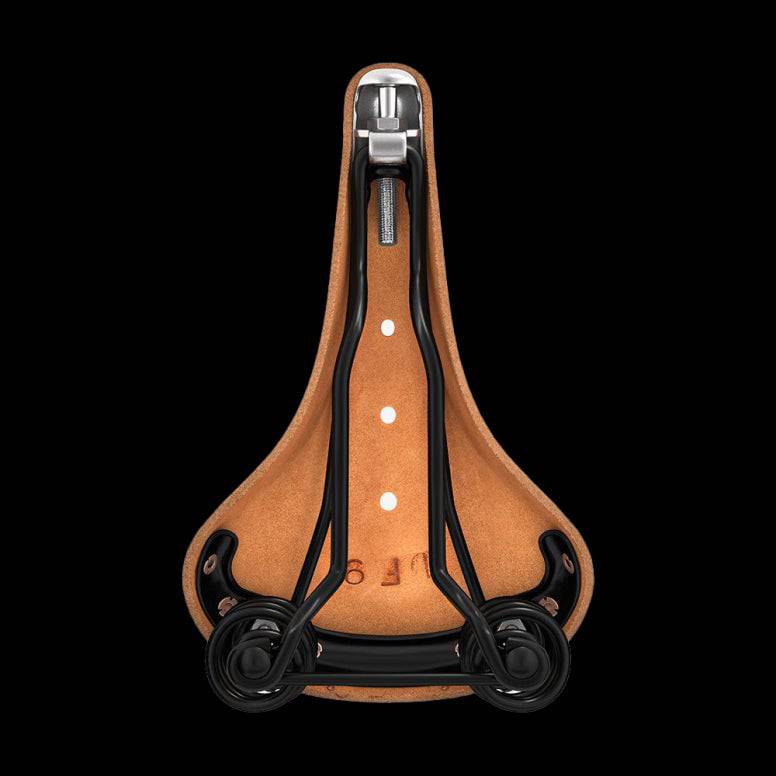 Brooks Flyer Special saddle for long-distance cycling, featuring durable support and comfortable design, shown from side view.