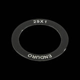 Enduro Bearings spacer for DUB cranks and bottom brackets, showing a metal component for bike drivetrain assembly.