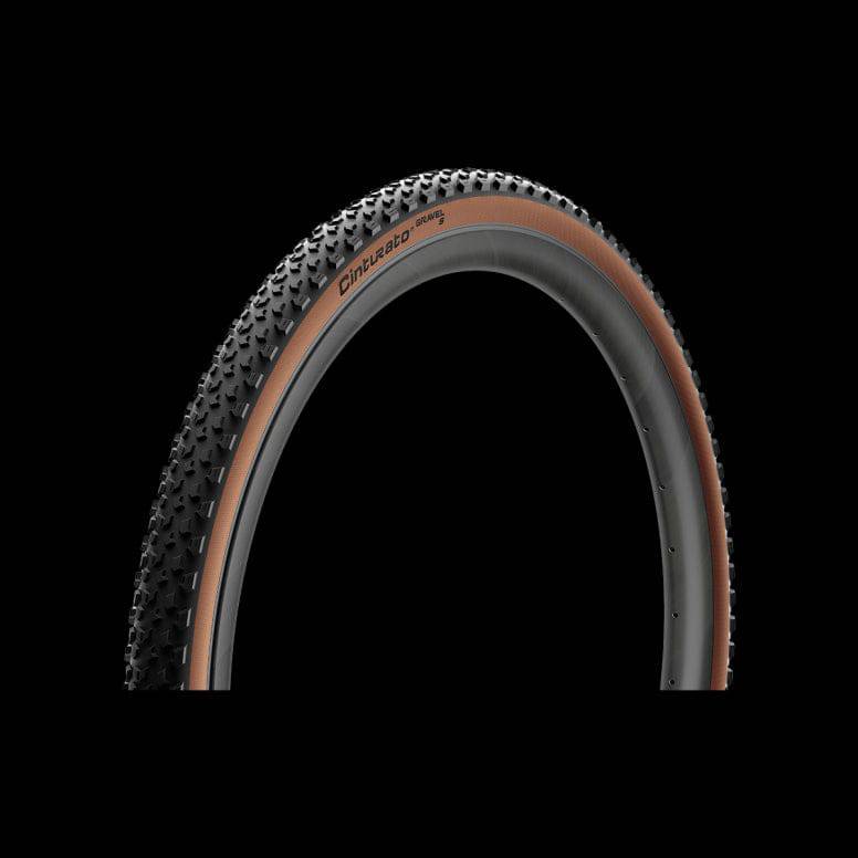 Pirelli Cinturato Gravel S Classic tan 700x50c tubeless-ready tyre with SpeedGRIP TechWALL for gravel cycling.