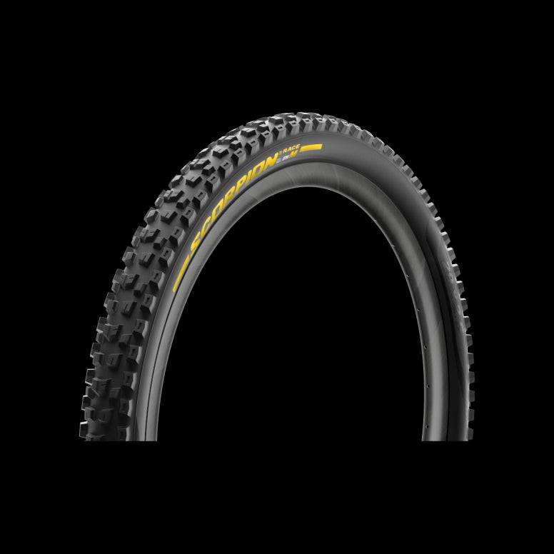 Pirelli Scorpion Race Enduro M dualwall MTB tire with rugged tread for mixed terrain riding, designed for durability and performance.